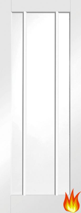 Worcester Internal White Primed Fire Door with Clear Glass (FD30)